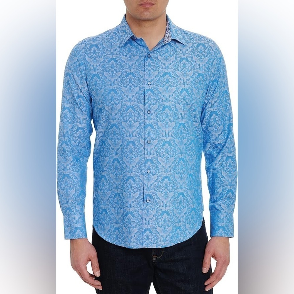 Robert Graham Bayview Cotton Shirt Paisley Damask 16537